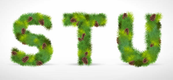 free vector Pine form letters 03 vector